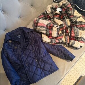 🔥BUNDLE🔥Ralph Lauren Kids Blue Quilted Jacket and Zara plaid cozy jacket